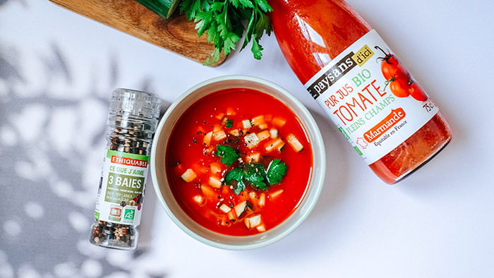 Gaspacho express aux tomates de Marmande