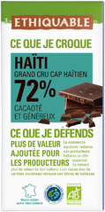 Chocolat noir 72% de cacao Haiti grand cru cap haitien