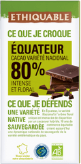 Chocolat noir 80% de cacao Equateur