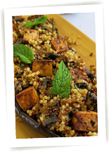 Aubergine gingembre et quinoa