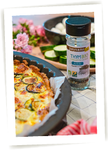 Quiche IG bas aux courgettes et thym