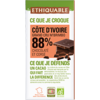 Chocolat noir 88% de cacao équitable bio Côte d'Ivoire